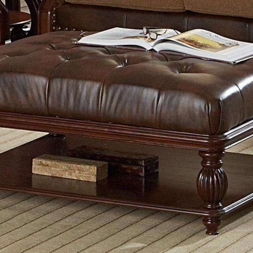 Brown Leather Ottoman Coffee Tables (Photo 7 of 20)
