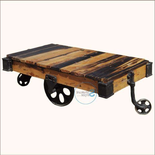 Rustic Coffee Table With Wheels (Photo 7 of 20)