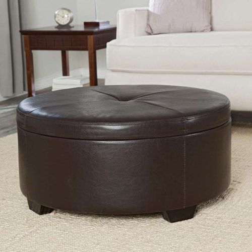 Brown Leather Ottoman Coffee Tables (Photo 20 of 20)