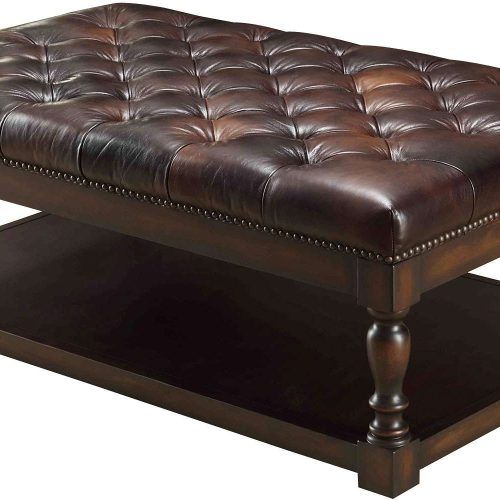 Brown Leather Ottoman Coffee Tables With Storages (Photo 9 of 20)