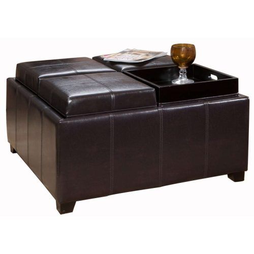 Brown Leather Ottoman Coffee Tables (Photo 3 of 20)