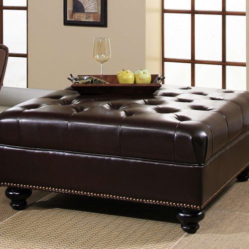Brown Leather Ottoman Coffee Tables (Photo 16 of 20)