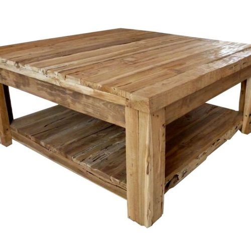 Rustic Square Coffee Table With Storage (Photo 2 of 20)