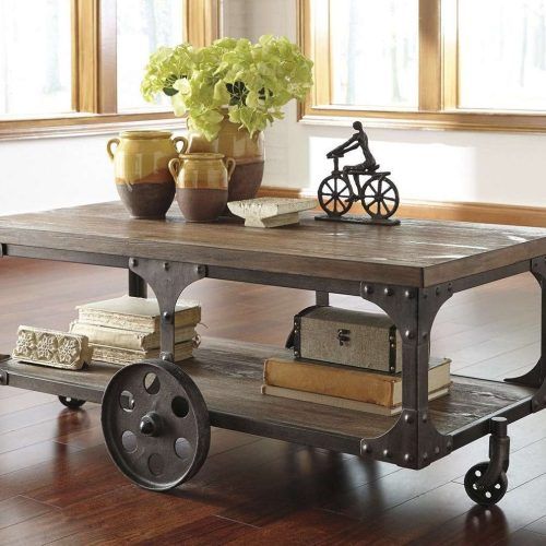 Rustic Coffee Table With Wheels (Photo 4 of 20)