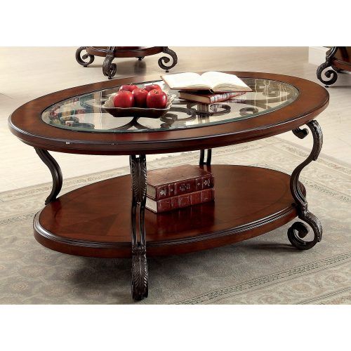 Cohler Traditional Brown Cherry Oval Coffee Tables (Photo 2 of 20)
