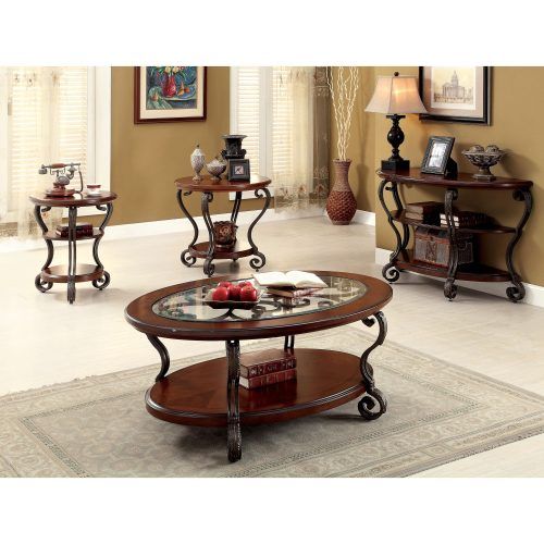 Cohler Traditional Brown Cherry Oval Coffee Tables (Photo 6 of 20)