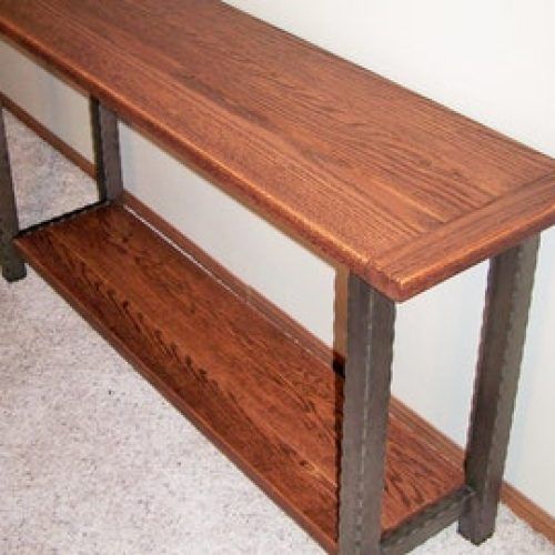 Oak Wood And Metal Legs Console Tables (Photo 20 of 20)