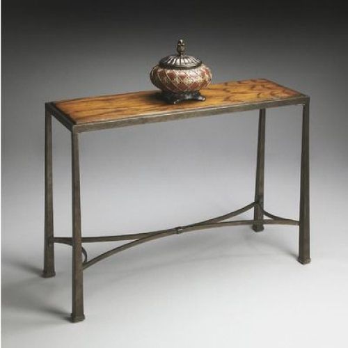 Oak Wood And Metal Legs Console Tables (Photo 4 of 20)