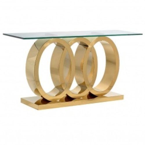 Glass And Gold Oval Console Tables (Photo 16 of 20)