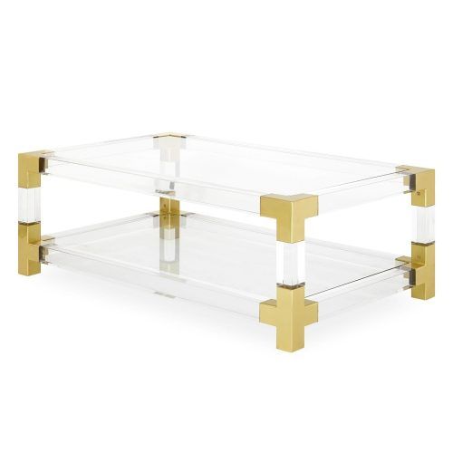 Acrylic & Brushed Brass Coffee Tables (Photo 4 of 20)
