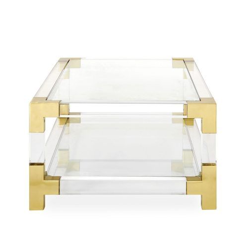 Acrylic & Brushed Brass Coffee Tables (Photo 7 of 20)