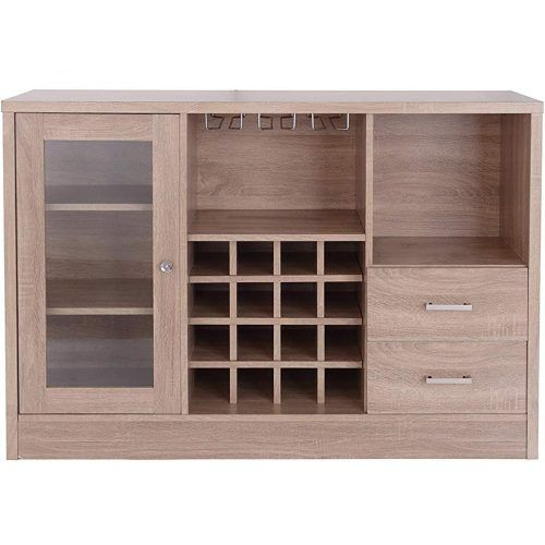 Contemporary Wooden Buffets With Four Open Compartments And Metal Tapered Legs (Photo 13 of 20)