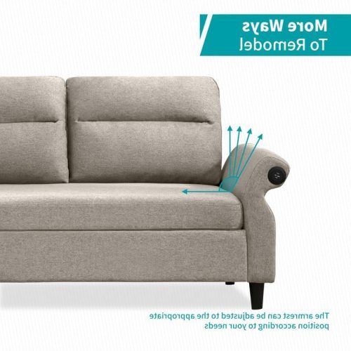 3 Seat L-Shape Sofa Couches With 2 Usb Ports (Photo 13 of 20)