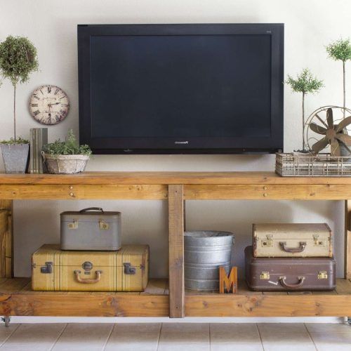 Wooden Tv Stands With Wheels (Photo 7 of 15)