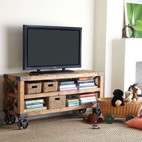 Wooden Tv Stands With Wheels (Photo 1 of 15)