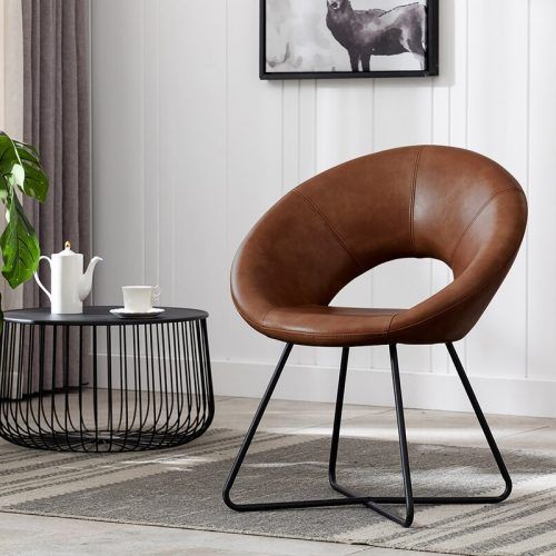 Coomer Faux Leather Barrel Chairs (Photo 1 of 20)