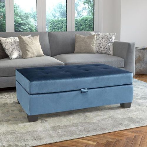 Gray Velvet Ottomans With Ample Storage (Photo 15 of 20)