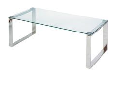 2024 Popular Cortesi Home Remi Contemporary Chrome Glass Coffee Tables