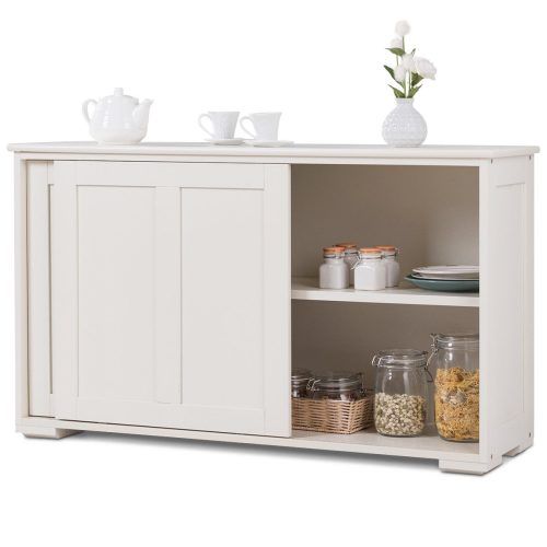Contemporary Style Wooden Buffets With Two Side Door Storage Cabinets (Photo 6 of 20)