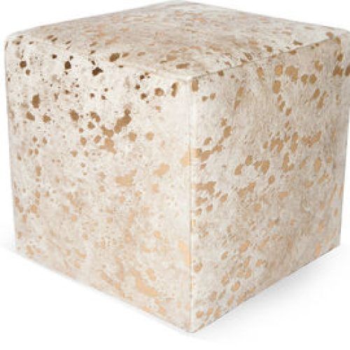 Gray And Cream Geometric Cuboid Pouf Ottomans (Photo 20 of 20)