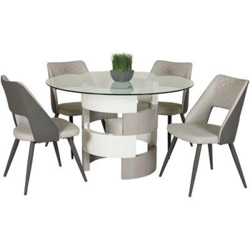 Craftsman 5 Piece Round Dining Sets With Uph Side Chairs (Photo 3 of 20)