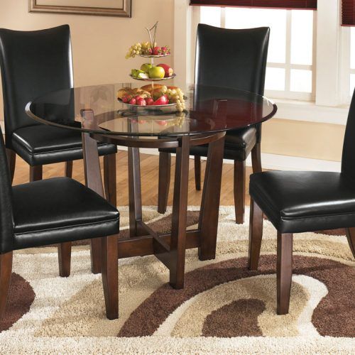 Craftsman 5 Piece Round Dining Sets With Uph Side Chairs (Photo 12 of 20)