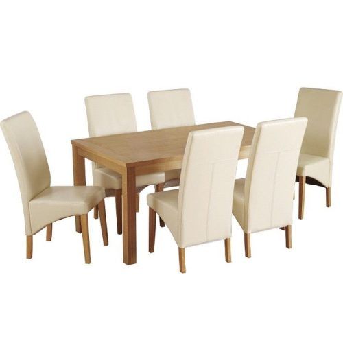 Cream Faux Leather Dining Chairs (Photo 16 of 20)