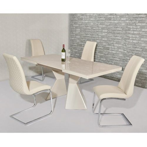 Cream Gloss Dining Tables And Chairs (Photo 13 of 20)
