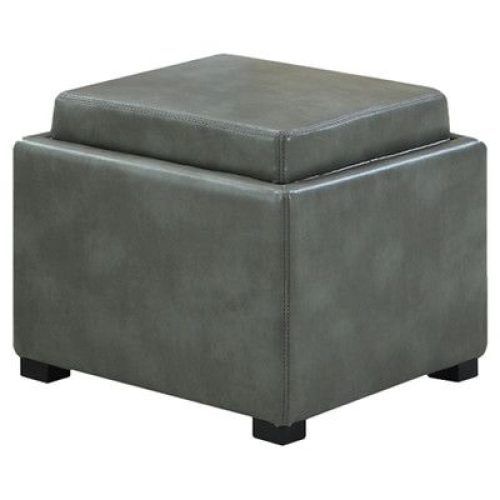 Gray Velvet Ottomans With Ample Storage (Photo 5 of 20)
