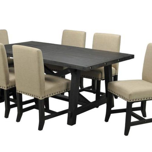 Jaxon 7 Piece Rectangle Dining Sets With Upholstered Chairs (Photo 8 of 20)