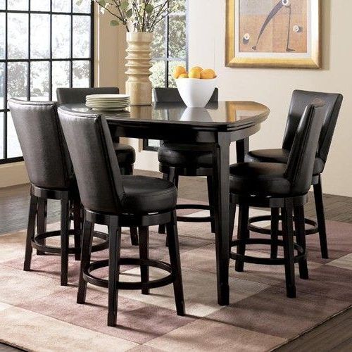 Jaxon 5 Piece Extension Counter Sets With Fabric Stools (Photo 4 of 20)