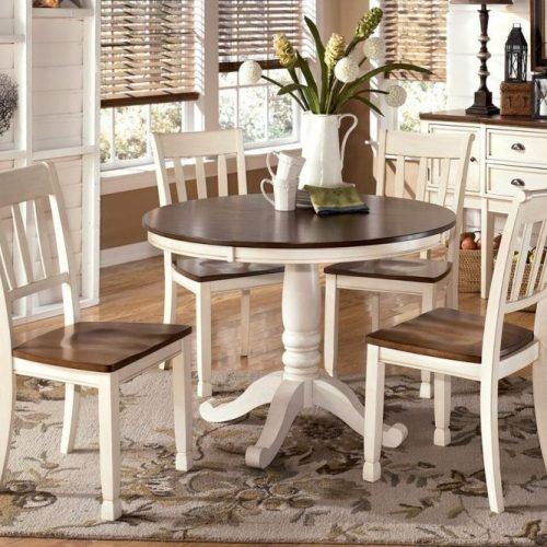 Candice Ii 5 Piece Round Dining Sets With Slat Back Side Chairs (Photo 9 of 16)