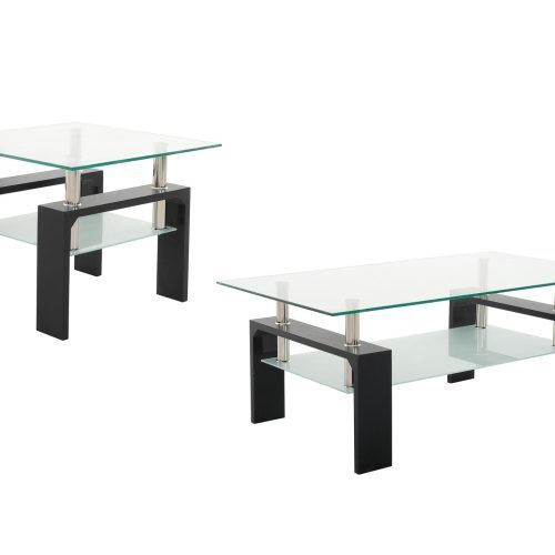 Contemporary Chrome Glass Top And Mirror Shelf Coffee Tables (Photo 16 of 20)