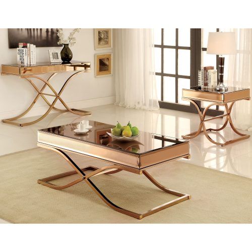 Furniture Of America Orelia Brass Luxury Copper Metal Coffee Tables (Photo 2 of 20)