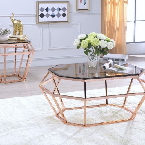 Furniture Of America Orelia Brass Luxury Copper Metal Coffee Tables (Photo 9 of 20)