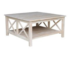  Best 20+ of 'hampton' Unfinished Solid Parawood Square Coffee Tables