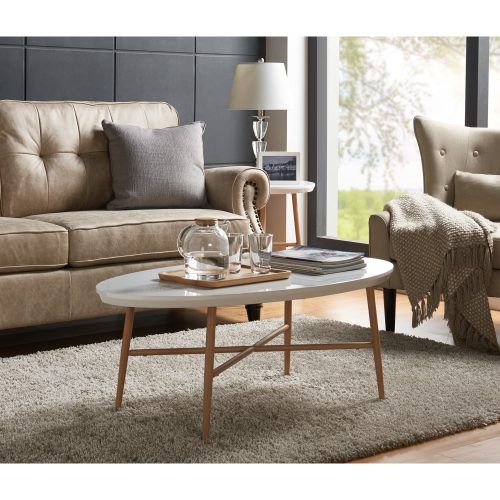 Handy Living Miami White Oval Coffee Tables With Brown Metal Legs (Photo 16 of 20)