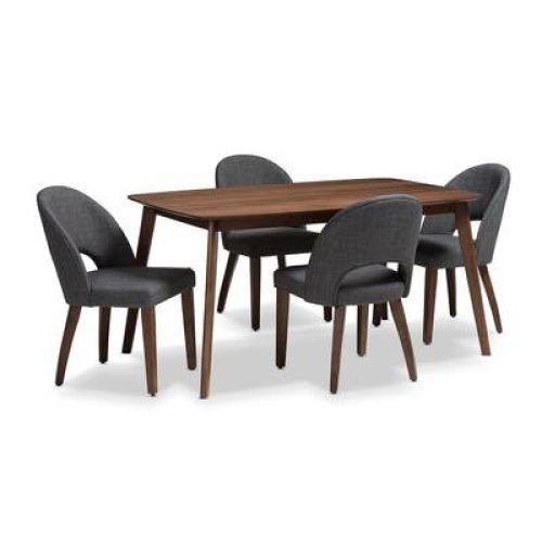 Laurent 5 Piece Round Dining Sets With Wood Chairs (Photo 12 of 20)