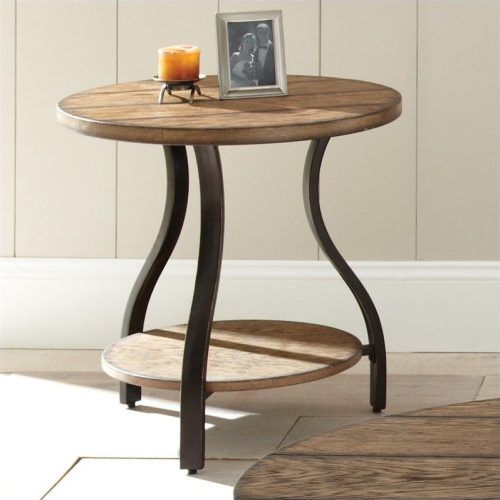 Metal Legs And Oak Top Round Coffee Tables (Photo 12 of 20)
