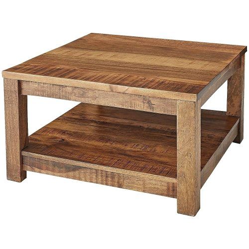 Paris Natural Wood And Iron 30-Inch Square Coffee Tables (Photo 10 of 20)