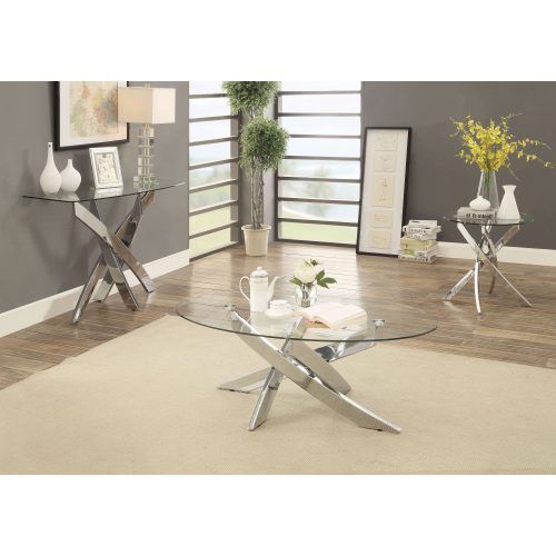Propel Modern Chrome Oval Coffee Tables (Photo 3 of 20)