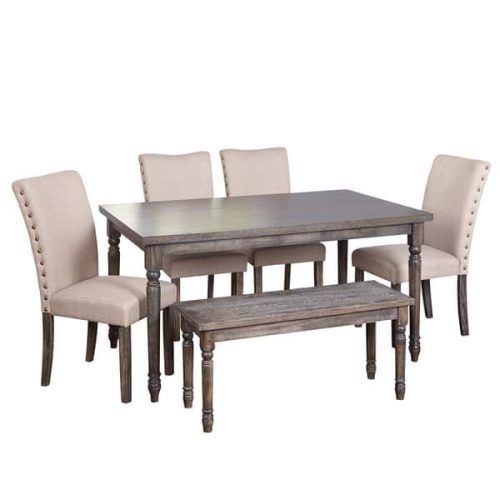 Jaxon Grey 5 Piece Extension Counter Sets With Fabric Stools (Photo 7 of 20)