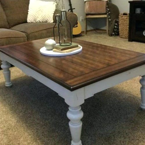 Square Weathered White Wood Coffee Tables (Photo 14 of 20)