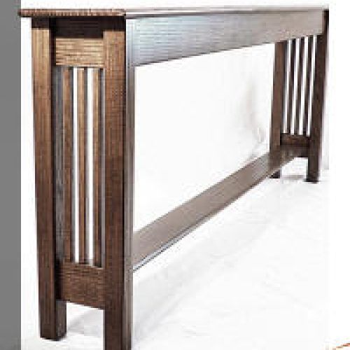 Metal And Mission Oak Console Tables (Photo 5 of 20)