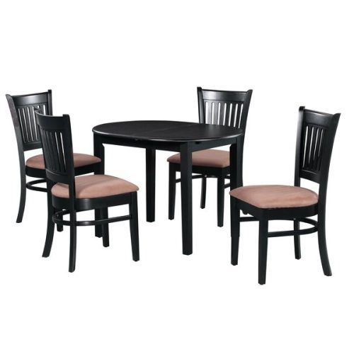 Evellen 5 Piece Solid Wood Dining Sets (Set Of 5) (Photo 5 of 20)