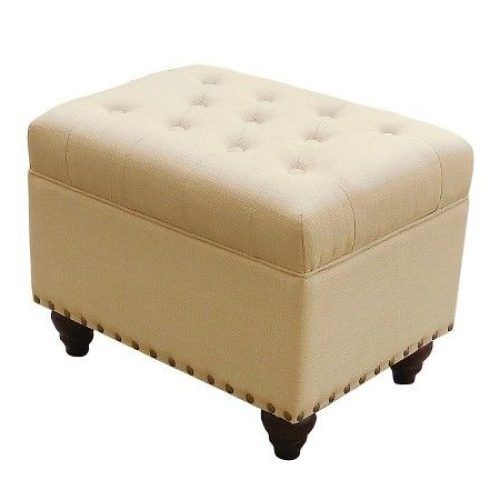 Fabric Tufted Storage Ottomans (Photo 3 of 19)