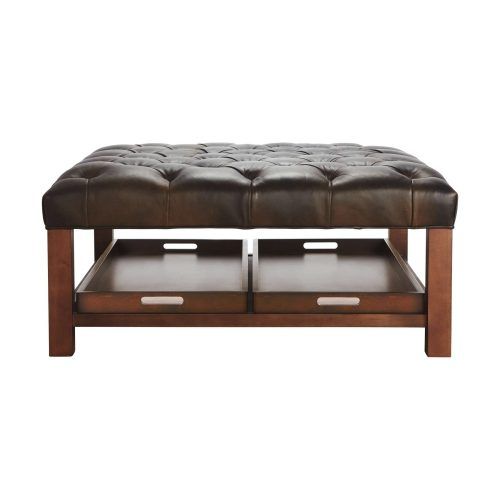 Brown Leather Ottoman Coffee Tables (Photo 8 of 20)