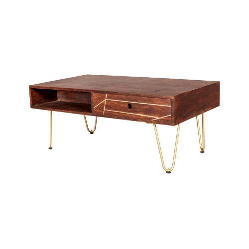 Antiqued Gold Rectangular Coffee Tables (Photo 18 of 20)