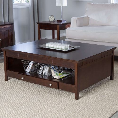 Square Dark Wood Coffee Table (Photo 11 of 20)