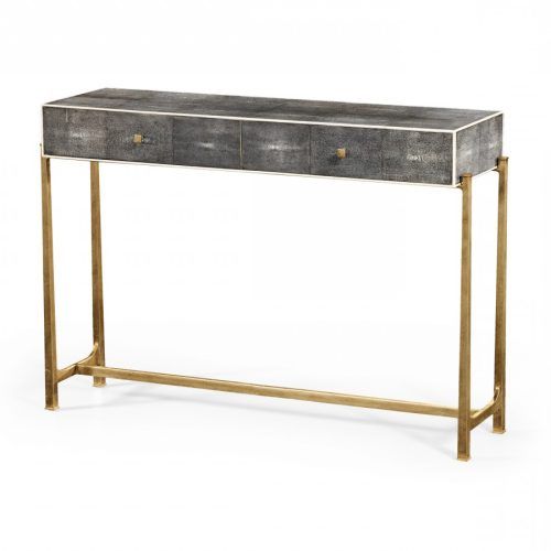 Faux Shagreen Console Tables (Photo 2 of 20)
